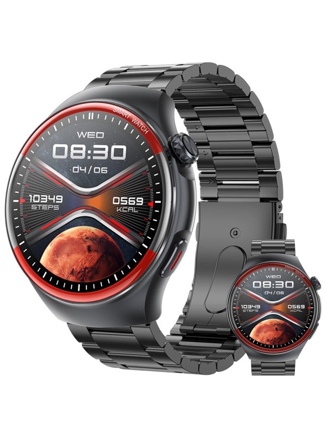 RollsTimi  1.43 inch Smartwatch Fitness Running Watch Bluetooth Temperature Monitoring Pedometer Call Reminder Compatible with Android iOS Women Men Hands-Free Calls Waterproof watch  - Image 1