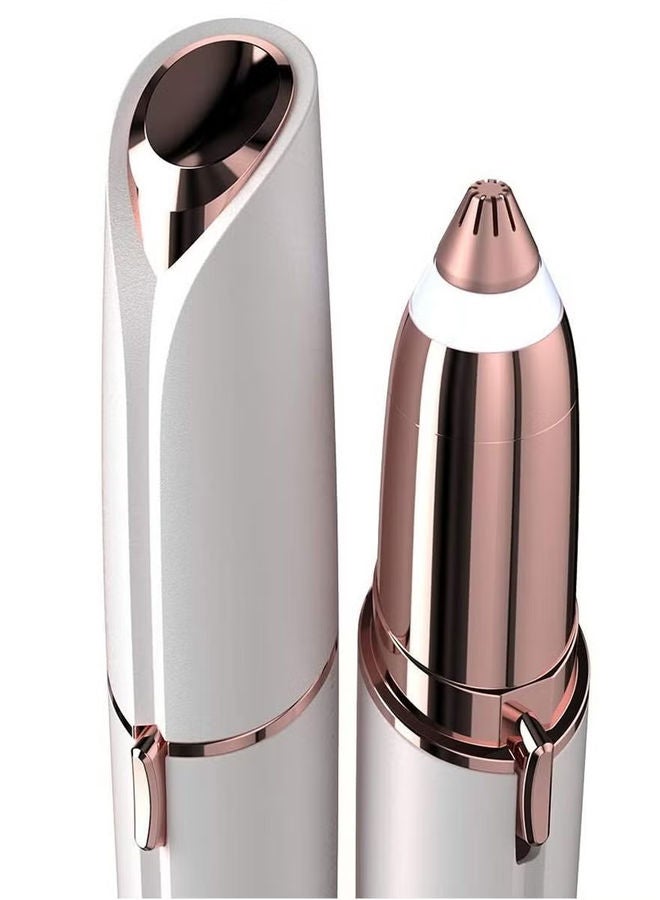 MARK STORE Eyebrow Hair Remover, Rechargeable Eyebrow Trimmer for Women,Portable Ladies Nose Hair Trimmer Painless Face Hair Remover for Upper Lips/Chin/Brow/Body with Led Light Great Gift for Women  - Image 2