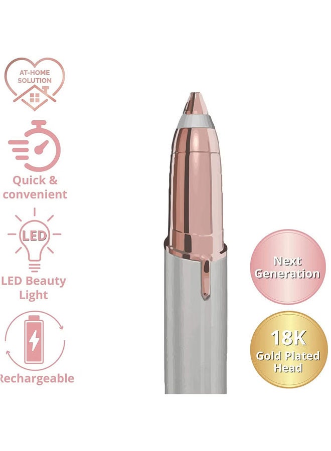 MARK STORE Eyebrow Hair Remover, Rechargeable Eyebrow Trimmer for Women,Portable Ladies Nose Hair Trimmer Painless Face Hair Remover for Upper Lips/Chin/Brow/Body with Led Light Great Gift for Women  - Image 4