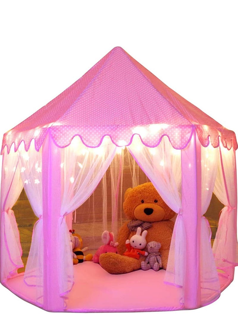 كونودول خيمة لعب للأطفال داخل المنزل، خيمة أميرة للبنات، بيت لعب كبير، قلعة للأطفال مع أضواء نجوم، لعبة للأطفال، ألعاب داخلية وخارجية، هدية للأولاد والبنات في عيد الميلاد. - Image 1