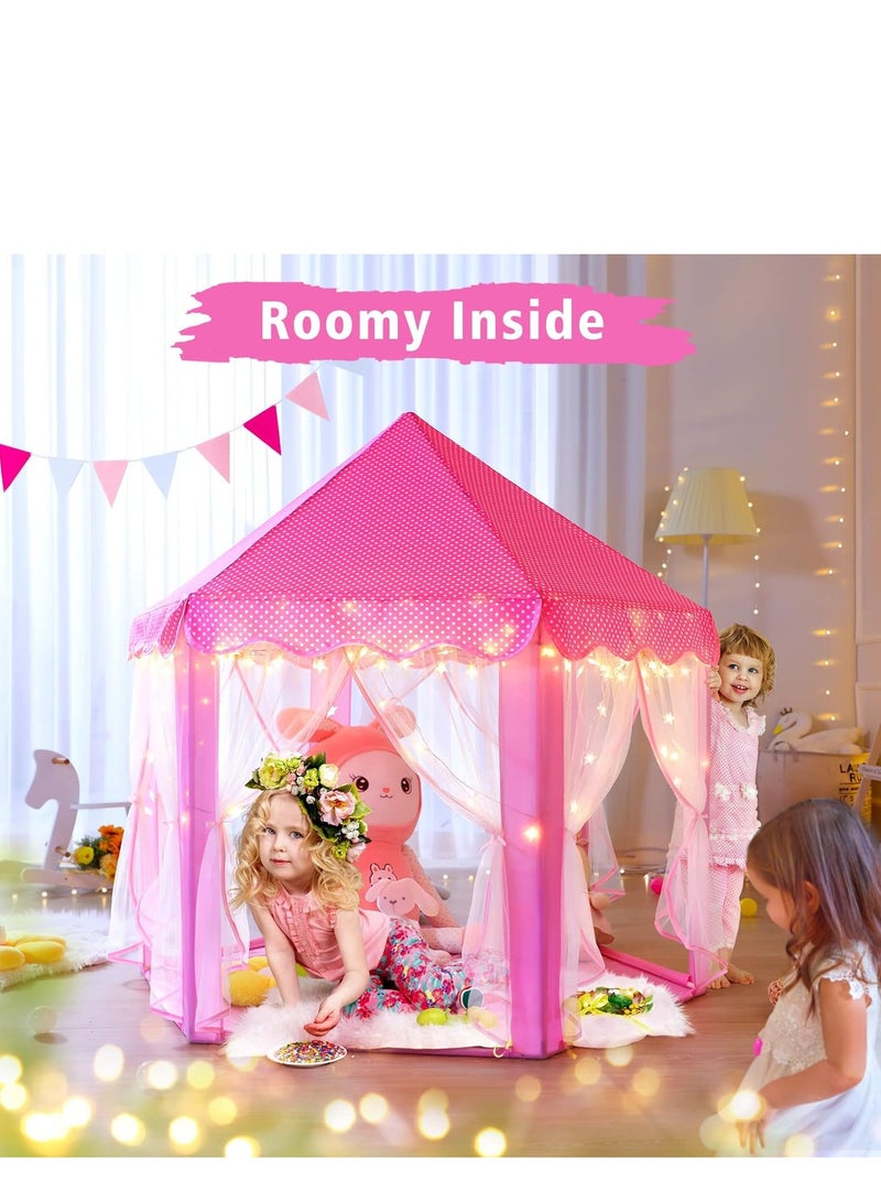 كونودول خيمة لعب للأطفال داخل المنزل، خيمة أميرة للبنات، بيت لعب كبير، قلعة للأطفال مع أضواء نجوم، لعبة للأطفال، ألعاب داخلية وخارجية، هدية للأولاد والبنات في عيد الميلاد. - Image 4