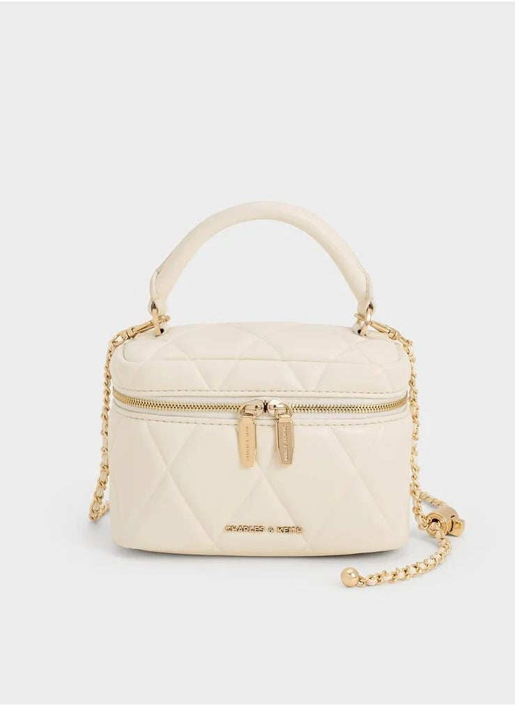 Charles & Keith Charles & Keith Arwen Quilted Top Handle Vanity Bag  - Image 1