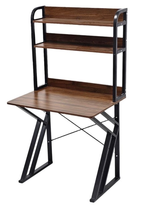 Small Study Table, Laptop Desk, Writing Desk, Home Office Desk for Small Space, Gaming Desk, Writing and Reading Work Desk with Storage Shelf