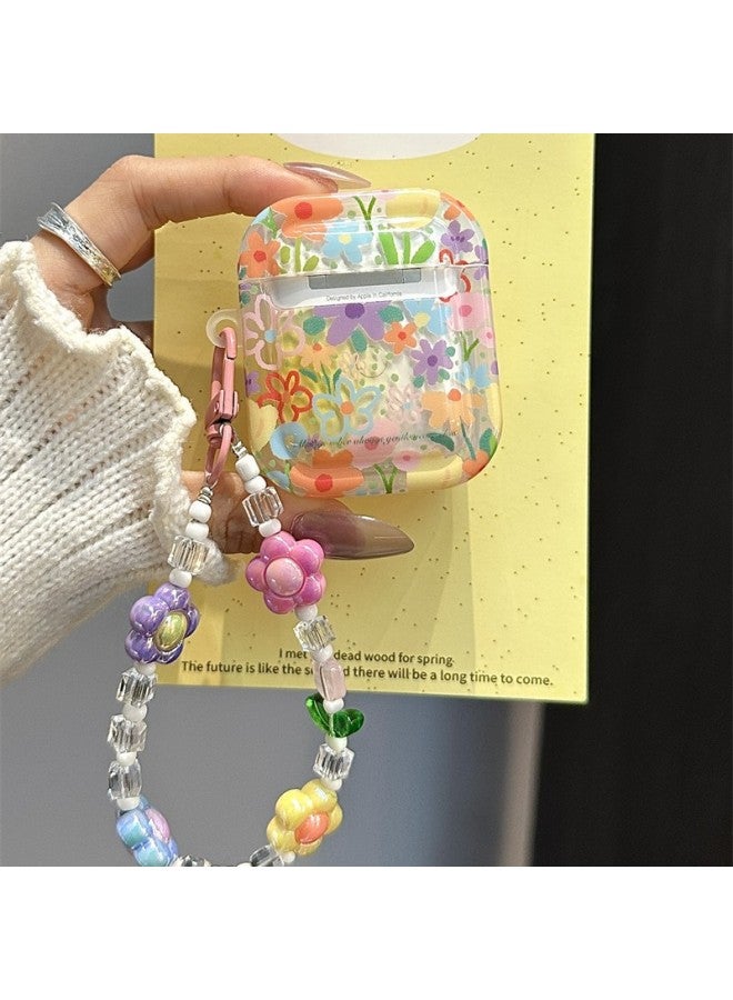Three-dimensional Flower For Airpods4 For Apple Bluetooth Wireless Earphone Case Flip 3 Generation Pro2 Cute Small Fresh-Color:Three-dimensional Flower Earphone Cover + Chain-Applicable Models:Airpods 4  - Image 5