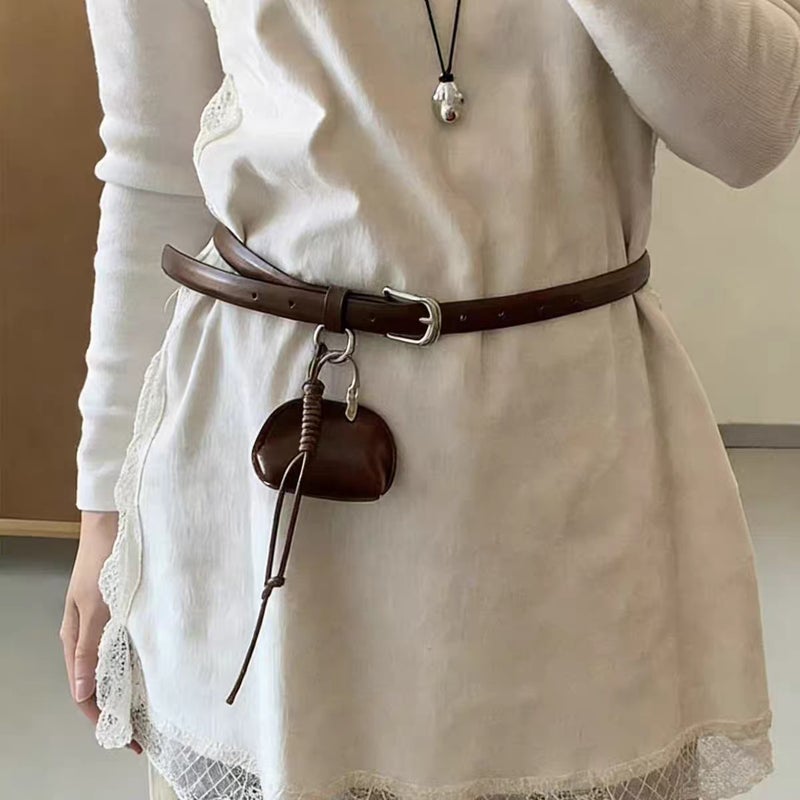 Women's PU Leather Thin Belt - Image 2
