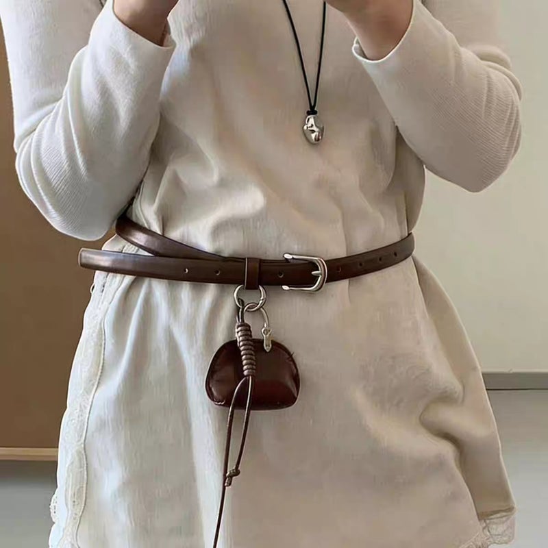 Women's PU Leather Thin Belt - Image 1