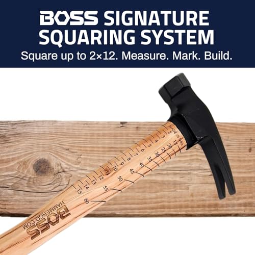 Boss Hammer 22 oz Premium 4340 Steel Rip Claw Hammer Tennessee Hickory Handle Cerakote Finish Smooth Face Made in the USA BH22STHI18S - Image 3