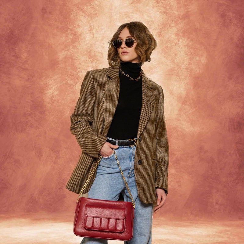 Haboke Abstract Professional Photography Backdrop for Portrait Photo Props Booth Background Photoshoot Studio with Polyester Fabric Roller Pocket on Top(8x10ft,Brick Red,No Stand) - Image 3