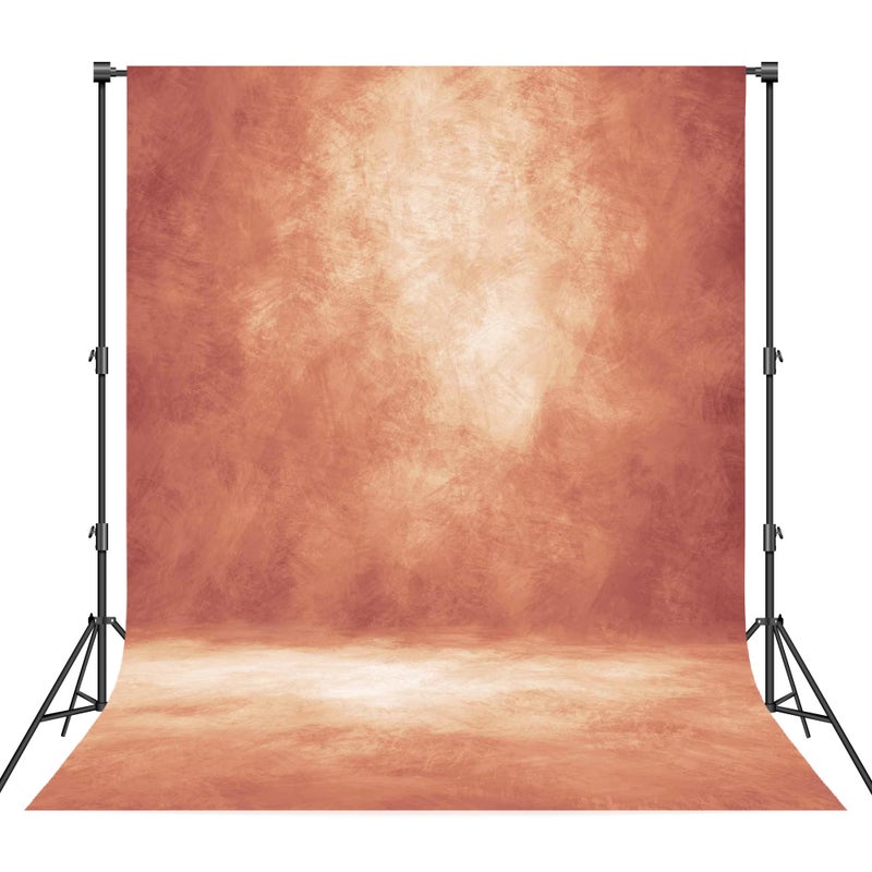 Haboke Abstract Professional Photography Backdrop for Portrait Photo Props Booth Background Photoshoot Studio with Polyester Fabric Roller Pocket on Top(8x10ft,Brick Red,No Stand) - Image 1