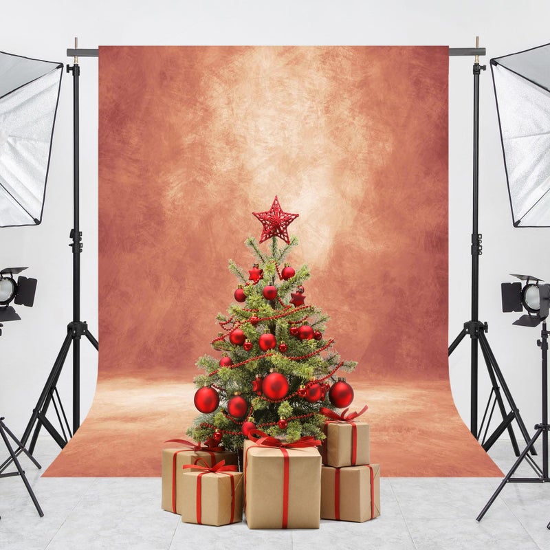 Haboke Abstract Professional Photography Backdrop for Portrait Photo Props Booth Background Photoshoot Studio with Polyester Fabric Roller Pocket on Top(8x10ft,Brick Red,No Stand) - Image 2