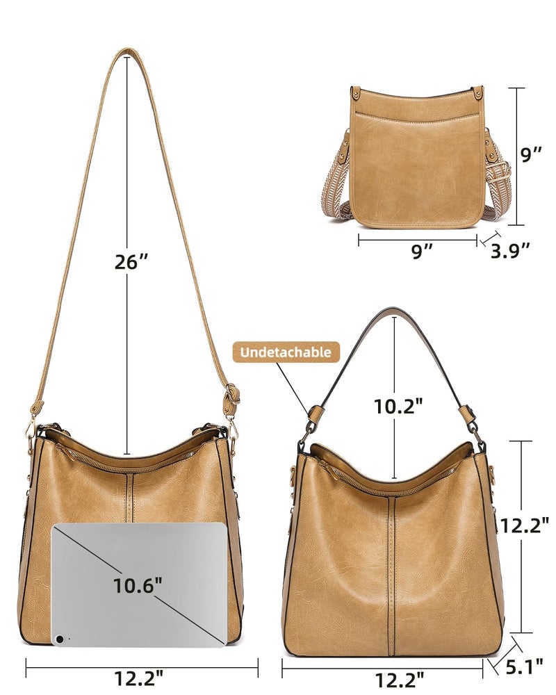 BAVERGE Purses for Women 3PCS, Crossbody Bags Set Large Leather Purse Shoulder Handbags with Wallet Adjustable Straps for Ladies Tote - Image 4