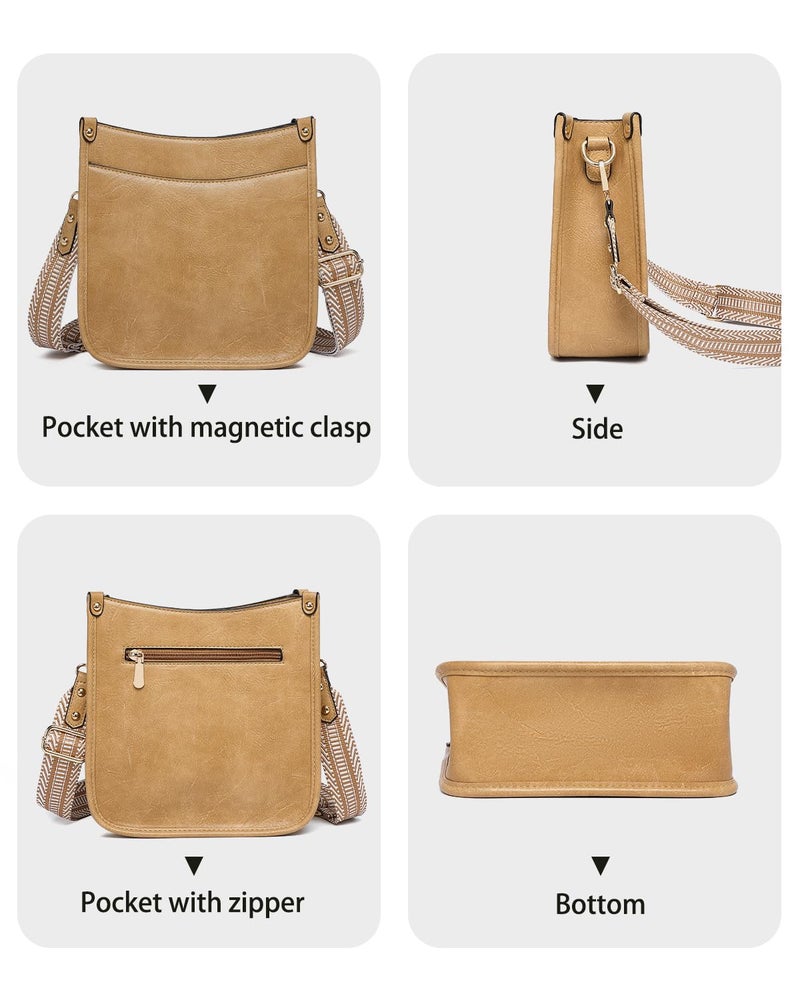 BAVERGE Purses for Women 3PCS, Crossbody Bags Set Large Leather Purse Shoulder Handbags with Wallet Adjustable Straps for Ladies Tote - Image 3