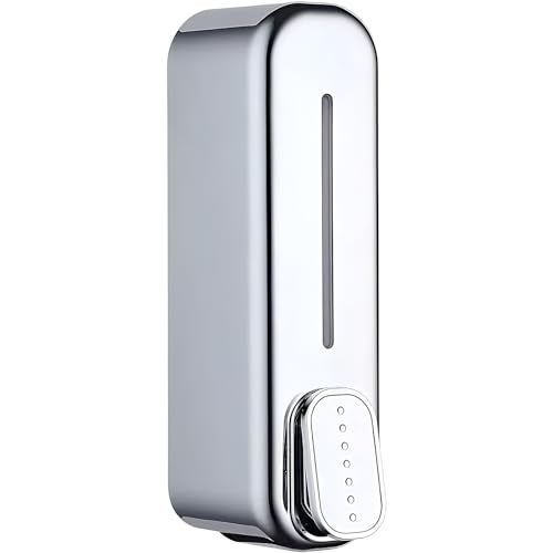 Carnival ABS Wall Mounted Manual Chrome Soap Dispenser 350ml Liquid, Soap, Lotion, Shampoo, Conditioner Dispenser for Bathroom,Kitchen and Washbasin (Chrome) - Image 1