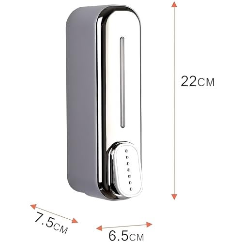 Carnival ABS Wall Mounted Manual Chrome Soap Dispenser 350ml Liquid, Soap, Lotion, Shampoo, Conditioner Dispenser for Bathroom,Kitchen and Washbasin (Chrome) - Image 2
