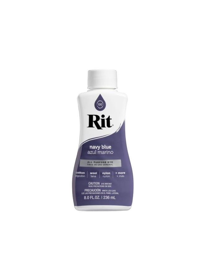 Rit Dye All-Purpose Liquid Dye, Navy Blue 8 oz - Image 1