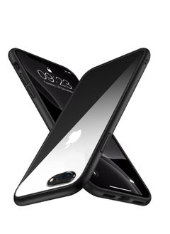 حافظة متوافقة مع هاتف iPhone 7/8 plus مقاس 6.5 بوصة، حافظة شفافة مقاومة للصدمات من البولي كربونات الصلب + سيليكون ناعم لا يصفر، حافظة حماية نحيفة شفافة (أسود)