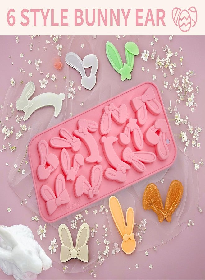 Dootafy Bunny Ear Molds, 2 Pack Pink & Purple Silicone Easter Chocolate Candy Molds for Cake Decorating, Cupcake Toppers, Candy, Gum Paste - Image 5