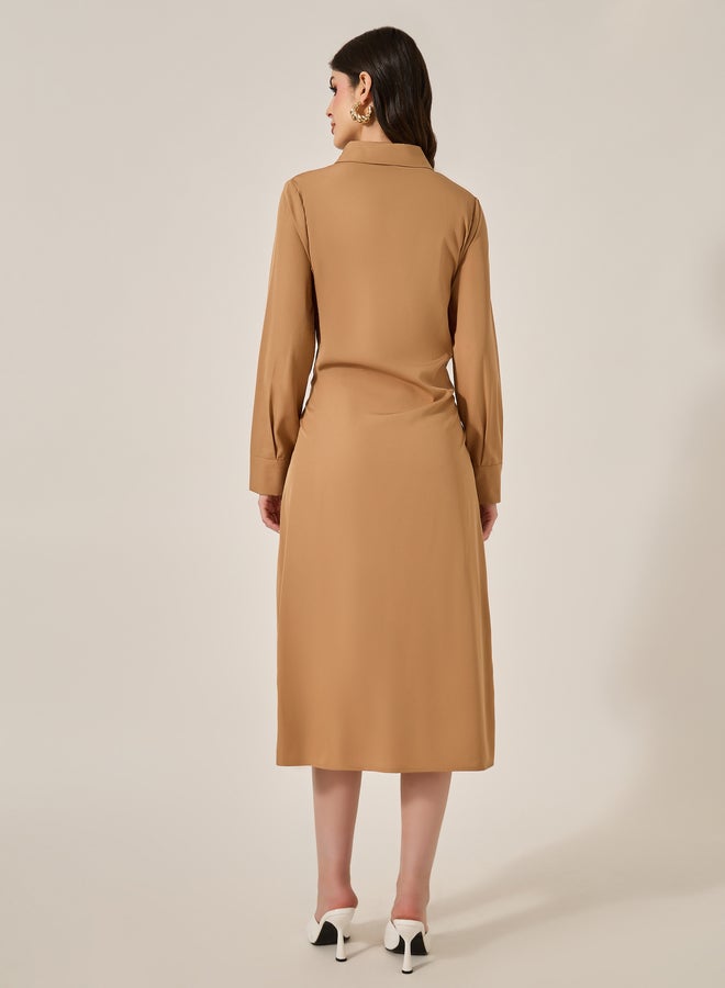 Styli Belted Shirred Dress - Image 5