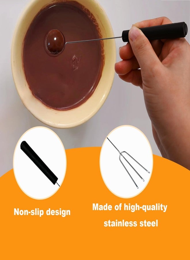 Anglepingping 6 Chocolate Dipping Tools Set Candy Dipping Tools+2 Culinary Decorating Spoons,Stainless Steel Chef Art Pencil Spoons,Plated Decoration Forks for Decorative Plates Cake Creamer Coffee - Image 4