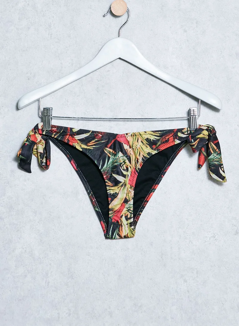 Missguided Tropical Print Bandeau Bikini Set