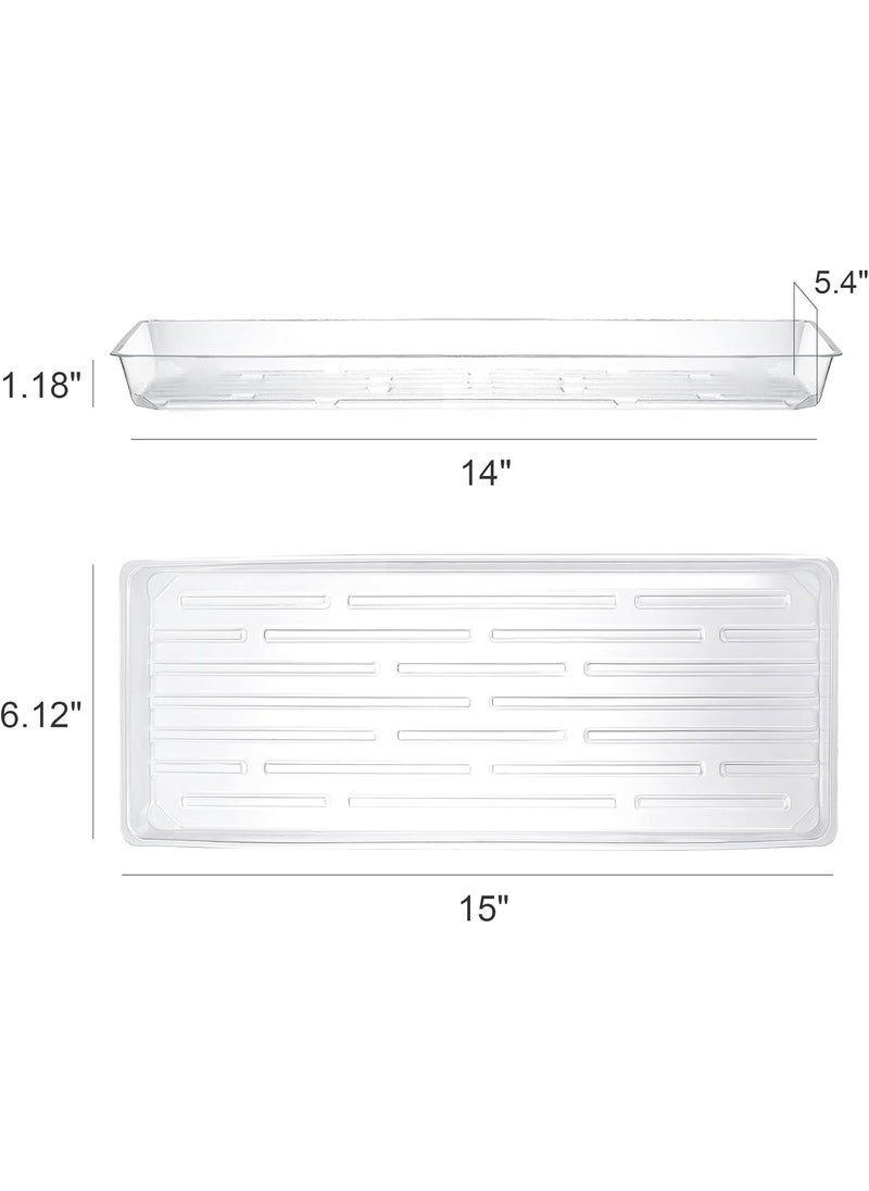 Kingrol Kingrol 16 Pack Rectangular Plant Drip Trays Clear Plant Saucers for Indoors Thick Plastic Window Sill Plant Trays for Flower Pot Planter  - Image 4
