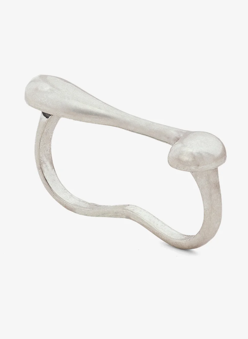 جينجر Silver Asymmetrical Ear Cuff