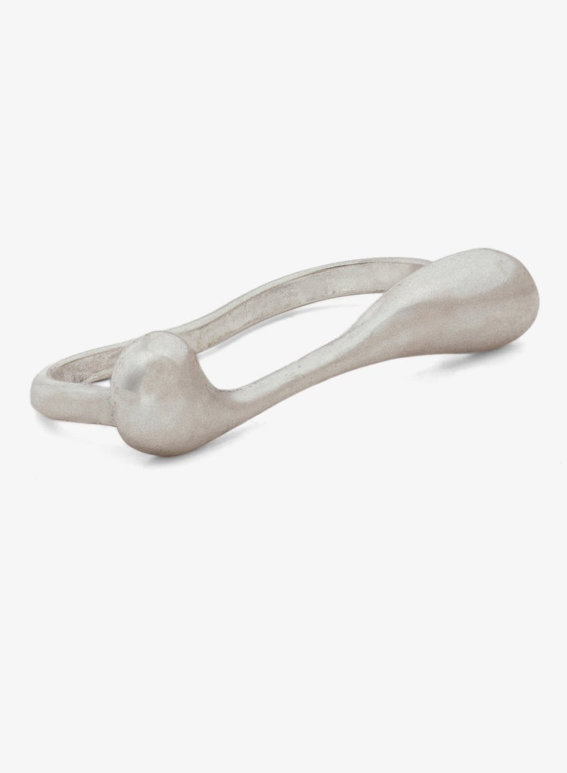 Ginger Silver Asymmetrical Ring Cuff - Image 2