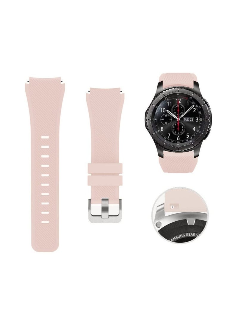VITION Strap for Huawei GT/Huawei GT 2 (46mm) GT2 Pro /Samsung Galaxy Watch 46mm / Galaxy Watch 3 45mm, 22mm Silicone Straps Watch Band Sand Pink - Image 1