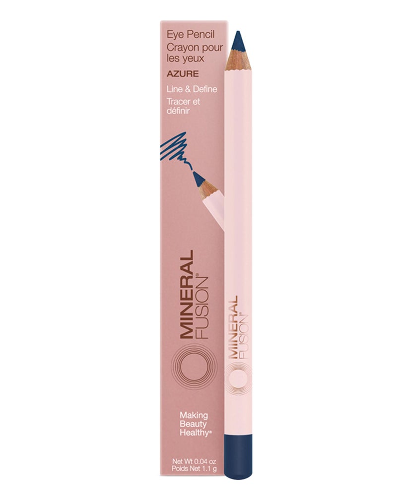 Mineral Fusion Eye Pencil (Navy Blue - Azure) - Eyeliner with Soothing Chamomile, Meadowfoam & Vitamin E - Smooth & Long Lasting, Hypoallergenic, Non-Irritating Eye Makeup - Image 1