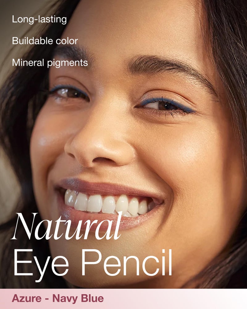 Mineral Fusion Eye Pencil (Navy Blue - Azure) - Eyeliner with Soothing Chamomile, Meadowfoam & Vitamin E - Smooth & Long Lasting, Hypoallergenic, Non-Irritating Eye Makeup - Image 2