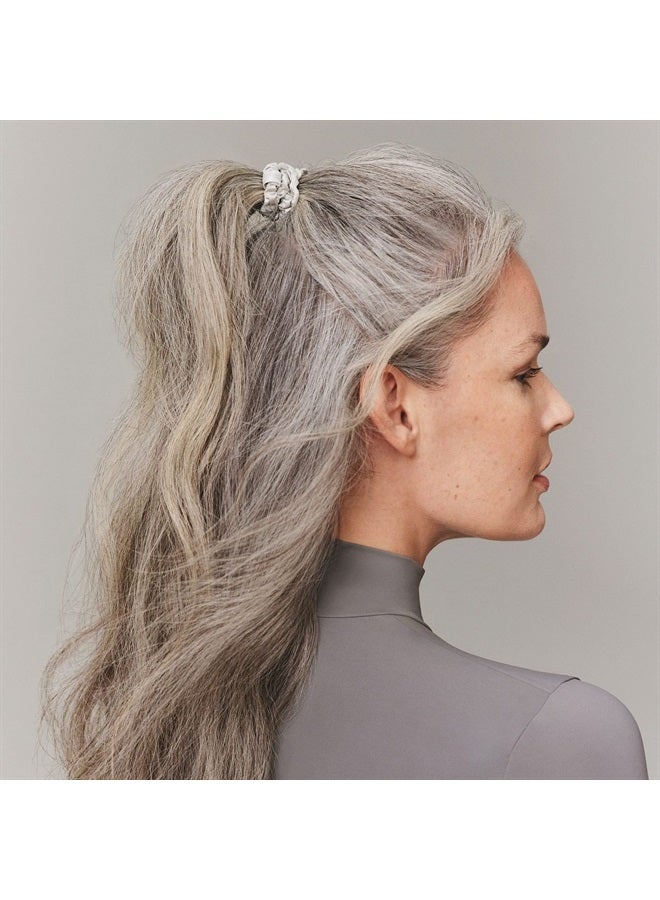 Slip Silk Skinny Scrunchies - Silver - 100% Pure 22 Momme Mulberry Silk Scrunchies for Women - Hair-Friendly + Luxurious Elastic Scrunchies Set (4 Scrunchies) - Image 4