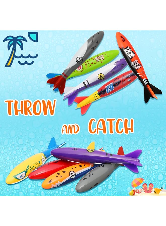 KASTWAVE 16 Packs Diving Torpedo Pool Toy Set – Underwater Shark Torpedoes & Squid Dive Toys For Kids – Fun Swim Training Sinkers For Pool Games Summer Water Play & Outdoor Swimming Activities - Image 3
