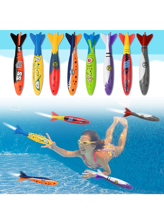 KASTWAVE 16 Packs Diving Torpedo Pool Toy Set – Underwater Shark Torpedoes & Squid Dive Toys For Kids – Fun Swim Training Sinkers For Pool Games Summer Water Play & Outdoor Swimming Activities - Image 5