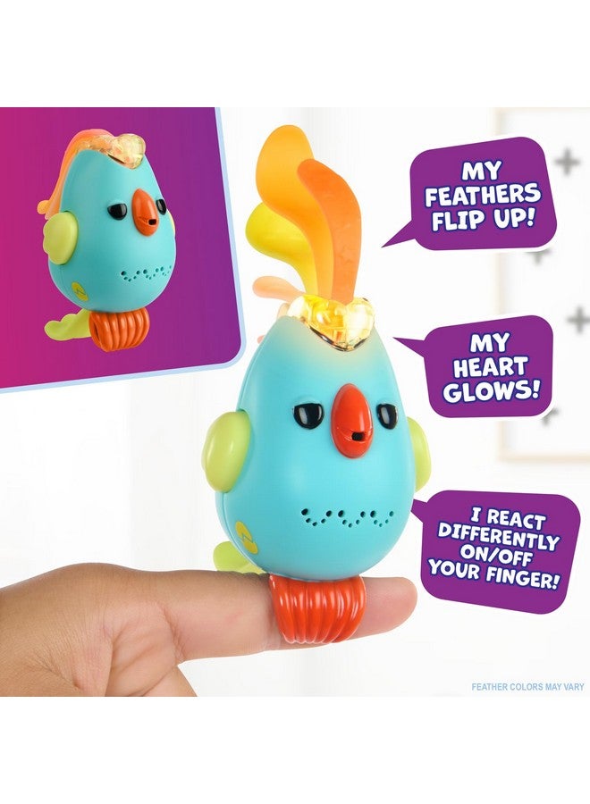 فينجر لينجز لعبة الطيور التفاعلية "تغريدات حلوة" من فينجرلينج - سجل وشغّل رسائل سرية، تتضمن أكثر من 40 صوتًا وتفاعلًا - ليونيل (أزرق) - Image 4