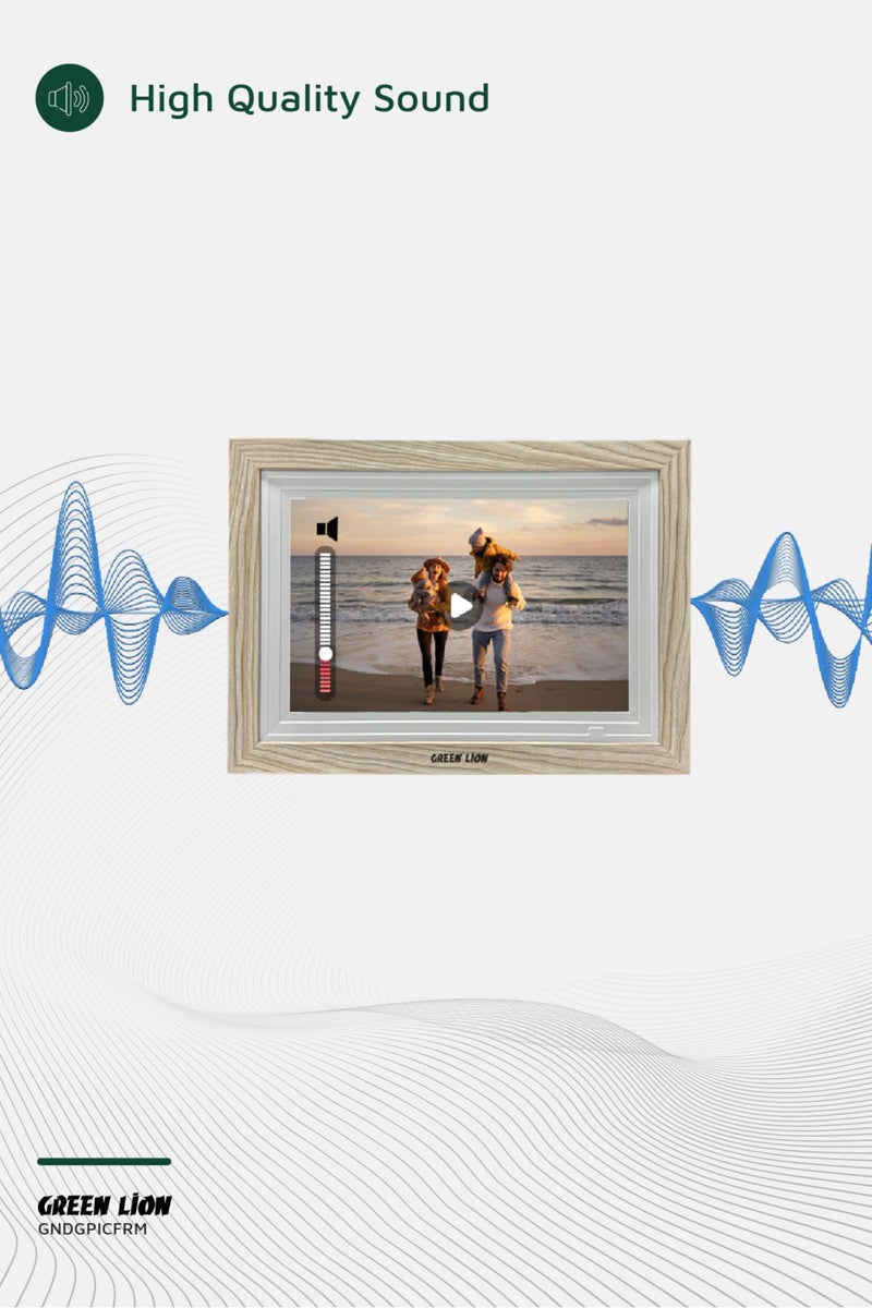 Digital Picture Frame Touch Screen Display 10.1 Inch / Picture and Video Playing / JPG/PNG/HEIC/MP4/3GP/MOV / Instant Wireless Sharing / with speaker and High-Quality Sound / USB Photo Transfer - Wo - Image 3