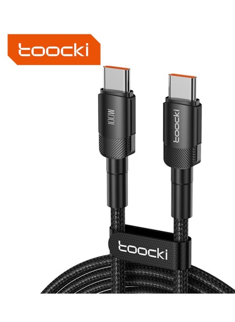Toocki USB C to USB C Charging Cable (3.3-ft/ 6.6-ft, 1M/ 2M), 100W PD Fast Charge for iPhone 15/15 Pro/15 Pro Max, MacBook Air/Pro, iPad Pro, S24/S24 Ultra (Black/ Purple)