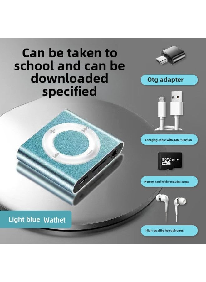 Students Special Listening Artifact Mp3 Walkman High School Students Boys And Girls Mini Portable Sports Music Player-Body Color:Light Blue [normal Sound Quality] Battery Life 2 Hours-Memory Capacity:Android Downloader - No Memory - No Gifts - Cannot Listen To Music  - Image 1