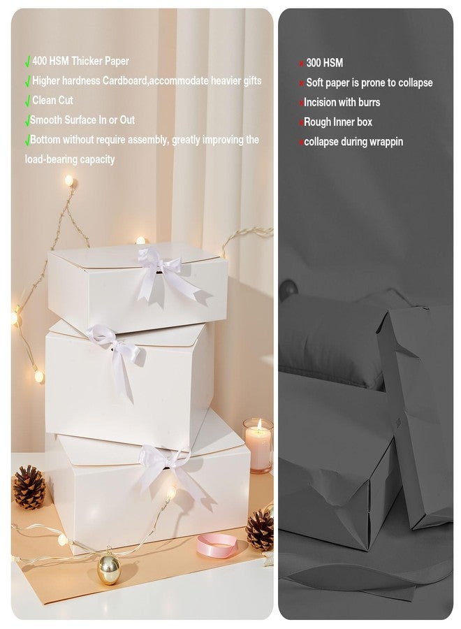 Korpai Gift Boxes 10 Pack 10x10x5 White Bridesmaid Proposal Box, Gift Boxes With Lids For Presents,Bridesmaid Boxes,For Party, Valentine's Day,Weddings,Holiday - Image 2