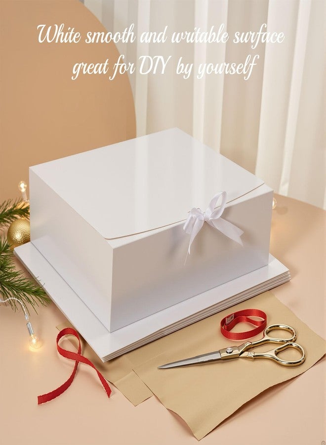 Korpai Gift Boxes 10 Pack 10x10x5 White Bridesmaid Proposal Box, Gift Boxes With Lids For Presents,Bridesmaid Boxes,For Party, Valentine's Day,Weddings,Holiday - Image 4