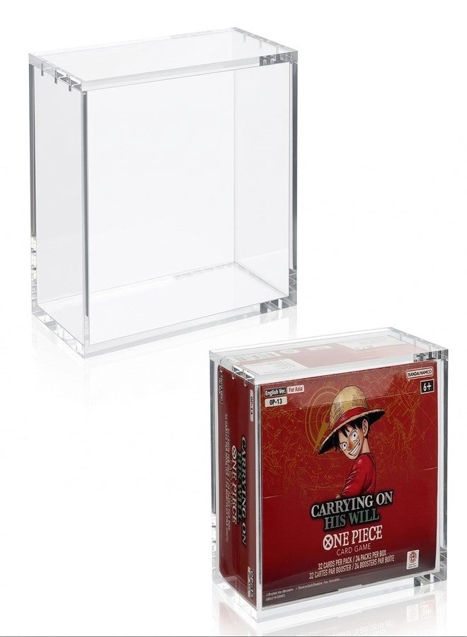 VINJKZQ One Piece Booster Box Acrylic Display Case, 5mm Thick Clear TCG Protector with 12 Strong Magnets & UV Protection, Compatible with English One Piece OP-04 to OP-16 Booster Box - Image 1
