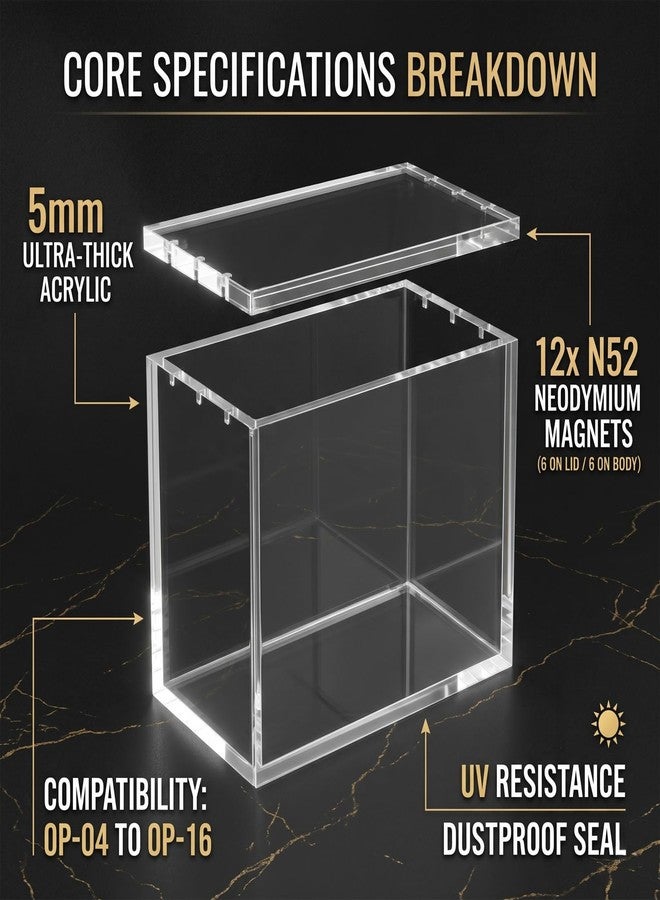 VINJKZQ One Piece Booster Box Acrylic Display Case, 5mm Thick Clear TCG Protector with 12 Strong Magnets & UV Protection, Compatible with English One Piece OP-04 to OP-16 Booster Box - Image 4