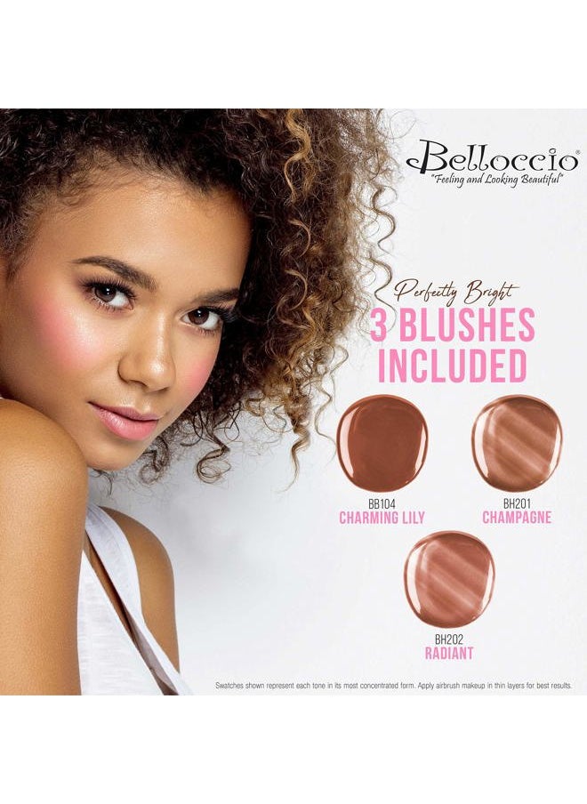 Belloccio - Complete Professional Belloccio Airbrush Cosmetic Makeup System with a MASTER SET of All 17 Foundation Color Shades in 1/4 oz Bottles - Blush, Bronzer, Highlighters - Image 1