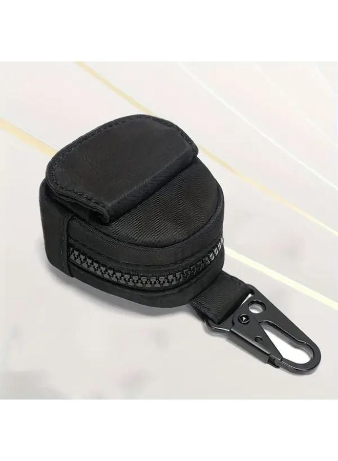 Black Headphone Carrying Case Portable Outdoor Storage Bag with Waist Clip - Image 4
