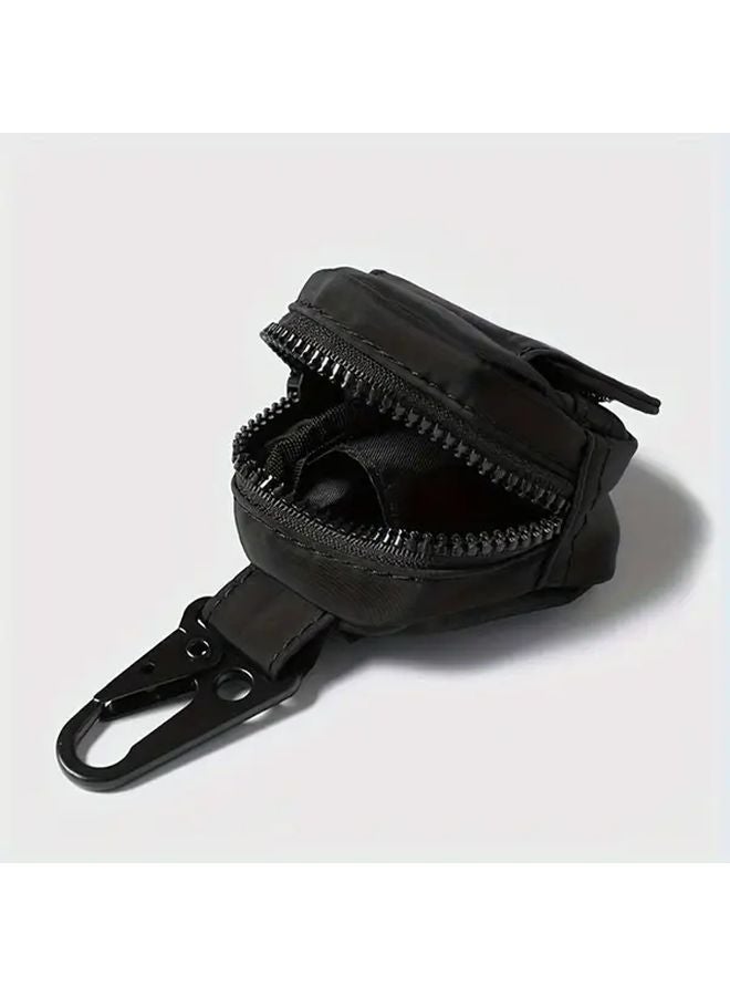 Black Headphone Carrying Case Portable Outdoor Storage Bag with Waist Clip - Image 5
