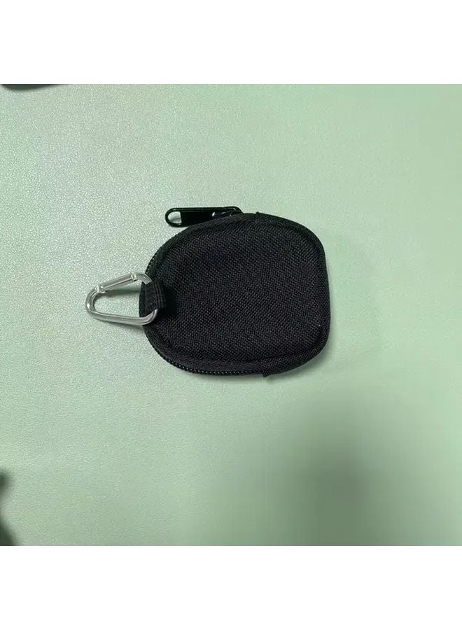 Black Headphone Carrying Case Portable Outdoor Storage Bag with Waist Clip - Image 1