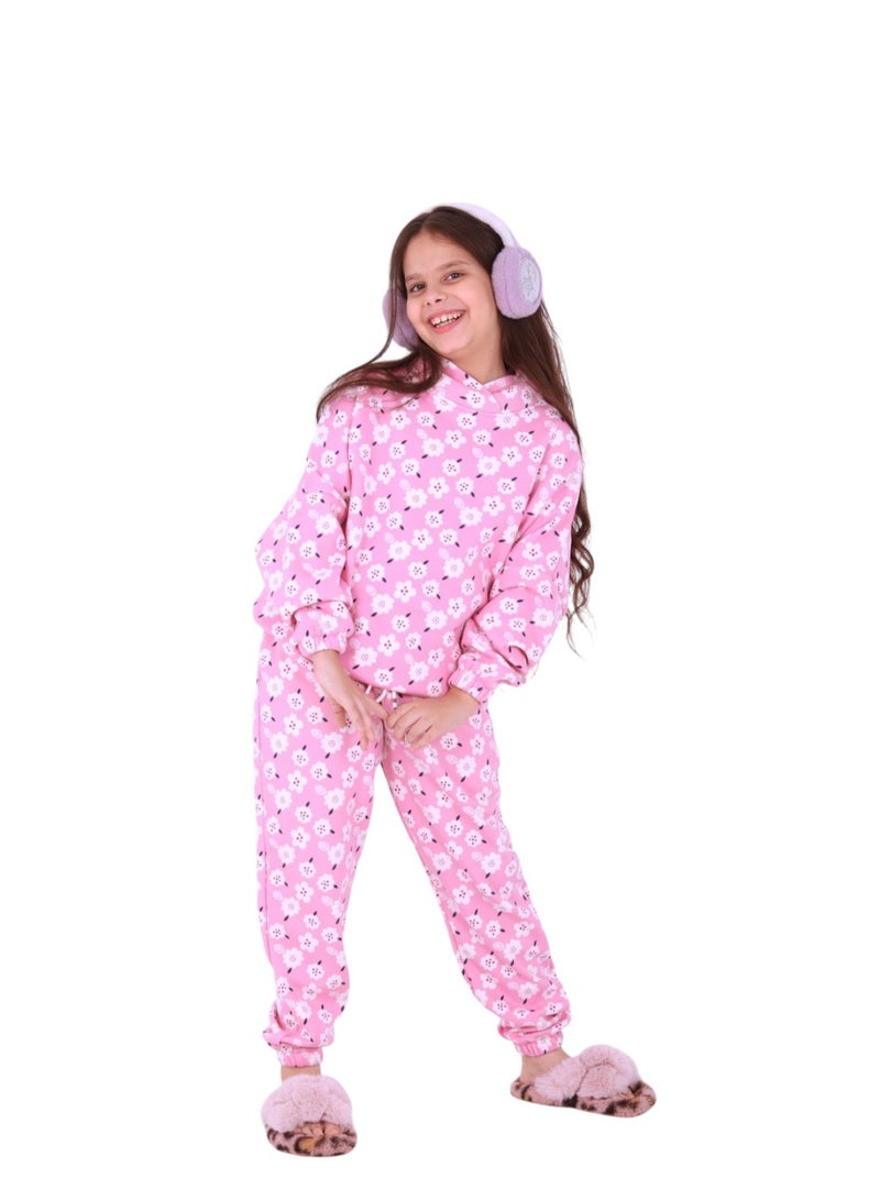 تشويس ترنج قطيفة بناتي شتوي فاخر "فلور" - دافئ ومثالي لموسم الشتاء (كود 586) - Image 3