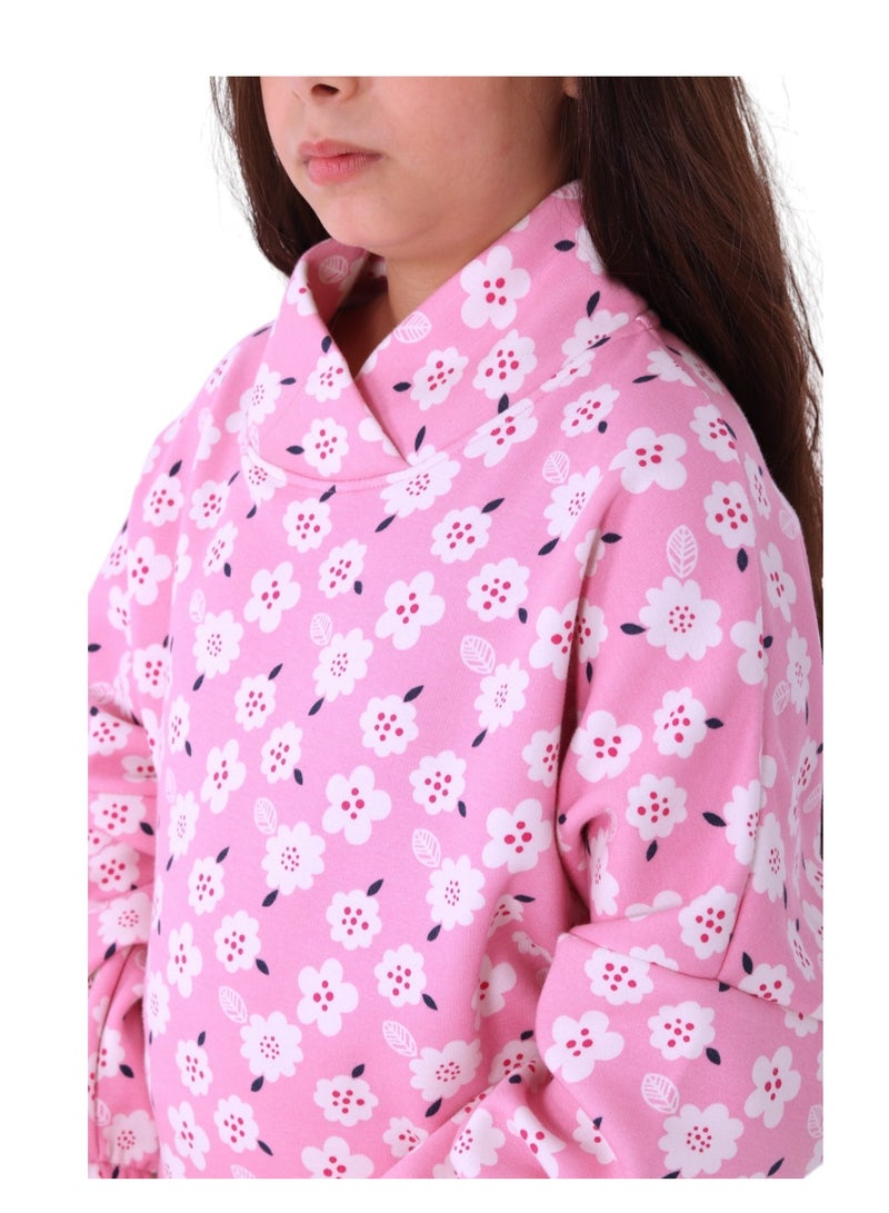 تشويس ترنج قطيفة بناتي شتوي فاخر "فلور" - دافئ ومثالي لموسم الشتاء (كود 586) - Image 5