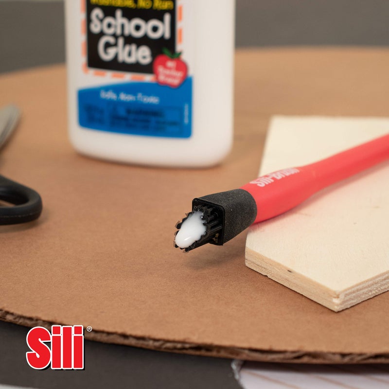 Sili Non-Stick Wood Glue Brush Silicone Applicator Kit | Comb/Squeegee Wood Glue Applicator & Tray | Reusable Small Brushes for Crafts, Arts & Hobby | Silicone Brushes for Woodworking - Image 4