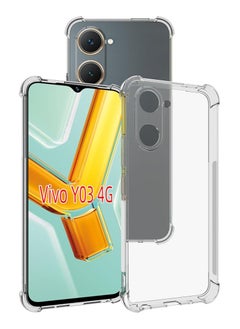 Generic Case for Vivo Y03 Clear TPU Four Corners Military-Grade Protection Cover Transparent Soft funda  - Image 1