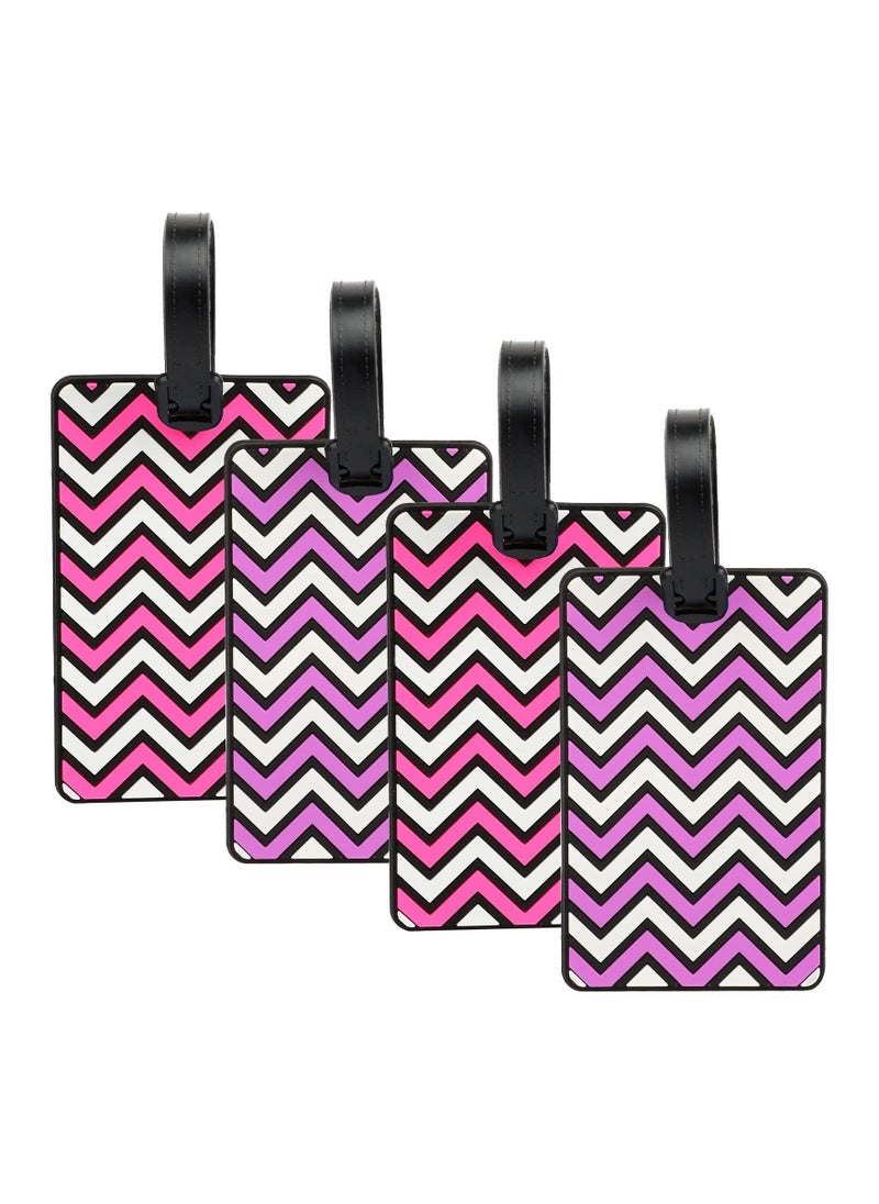 4 Pcs Luggage Labels for Suitcases Personalized Travel Secure Luggage Tags Premium PU Suitcase Tag for Travel Privacy Protection - Image 1